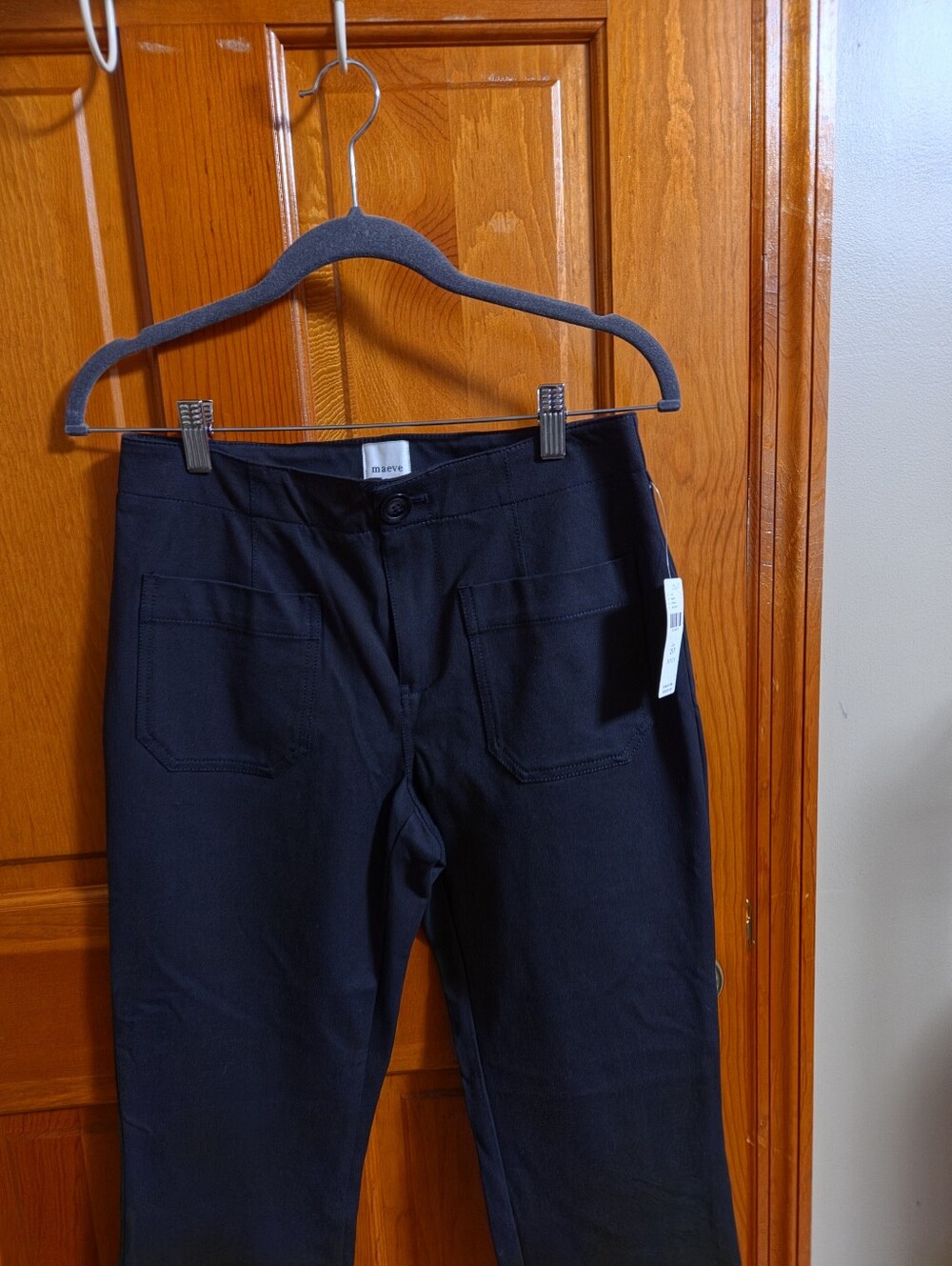 Maeve Straight-Leg Colette Pant With Front Patch Pockets